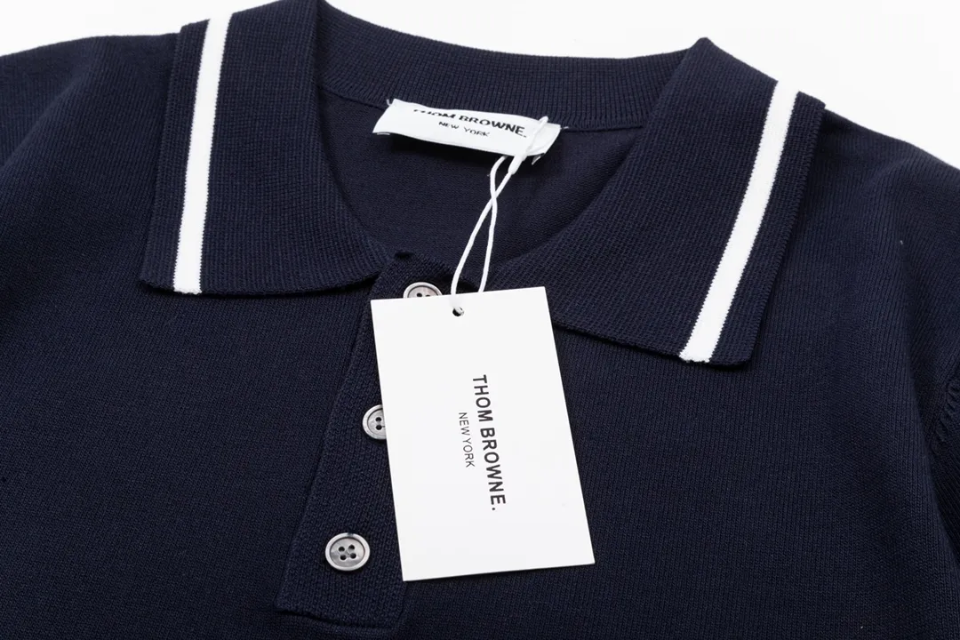 Thom Browne ➡️ POLO ， Retro Same Style Polo Versatile : Size：M-3XL